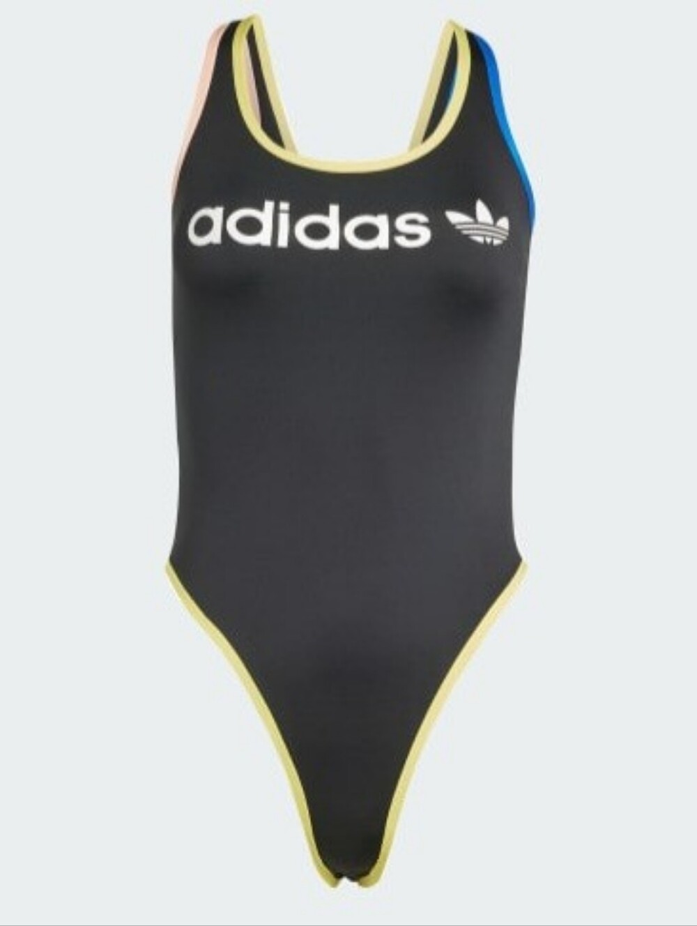 adidas Galaxy Bodysuit One-Piece with Yellow Trim and Multicolor Straps